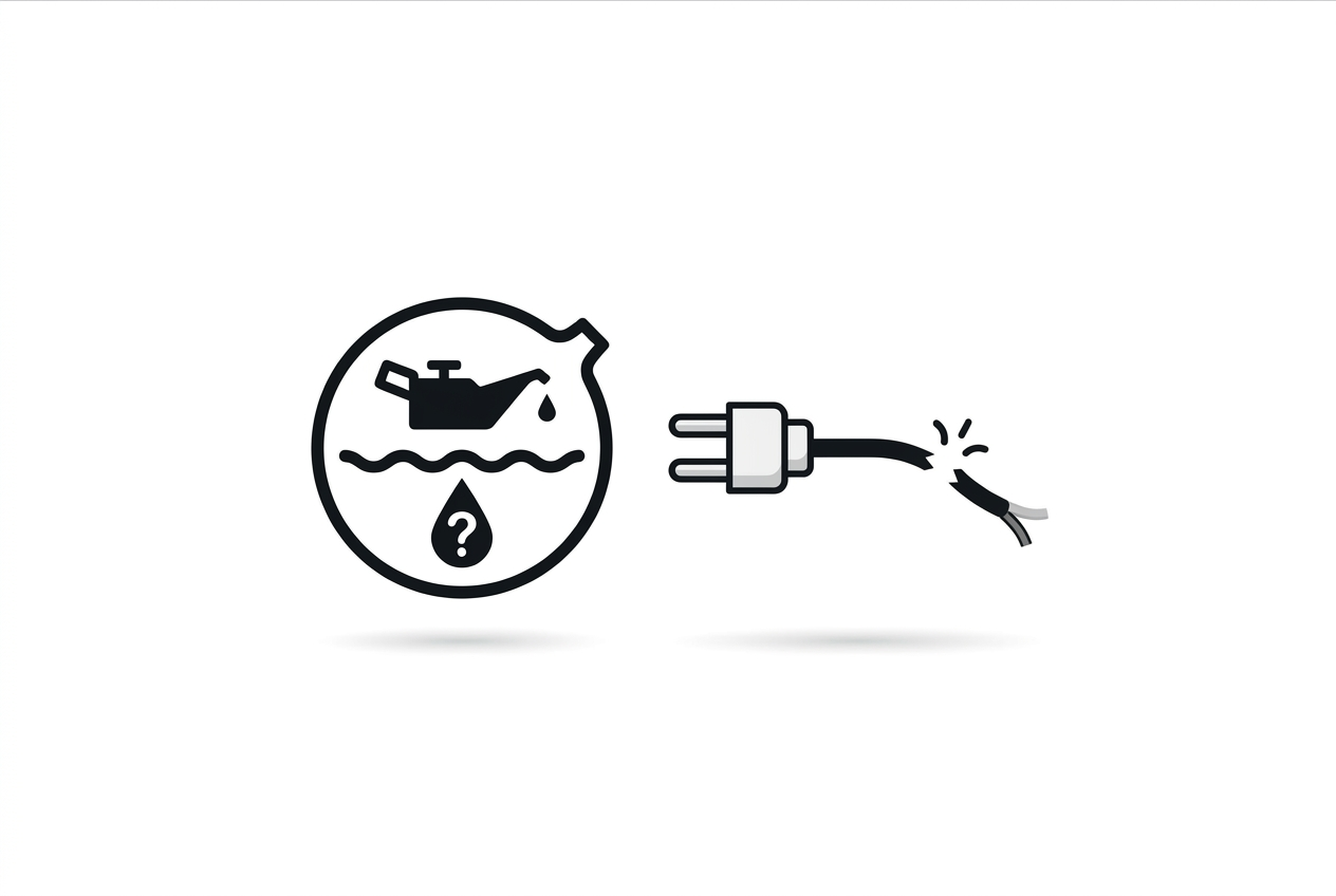 Diagram contrasting a low-oil warning with a faulty sensor
