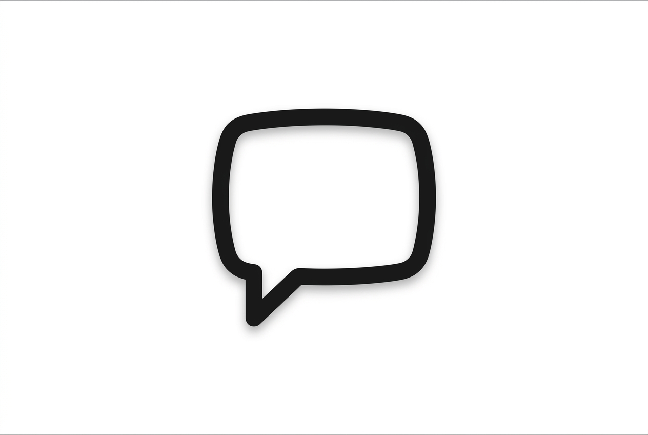 A sleek chatbot message bubble that is empty inside