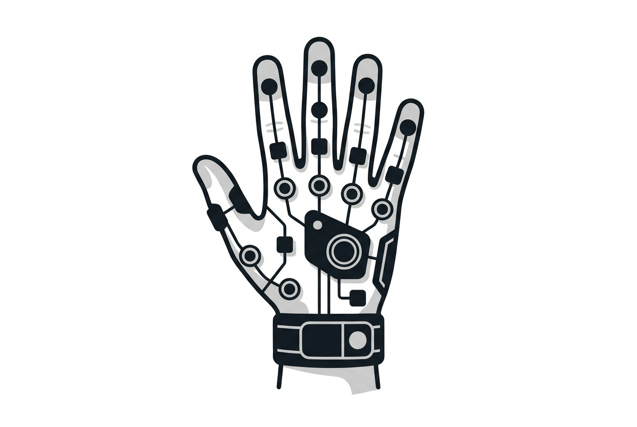 Sensor glove worn by a human hand to capture tactile data
