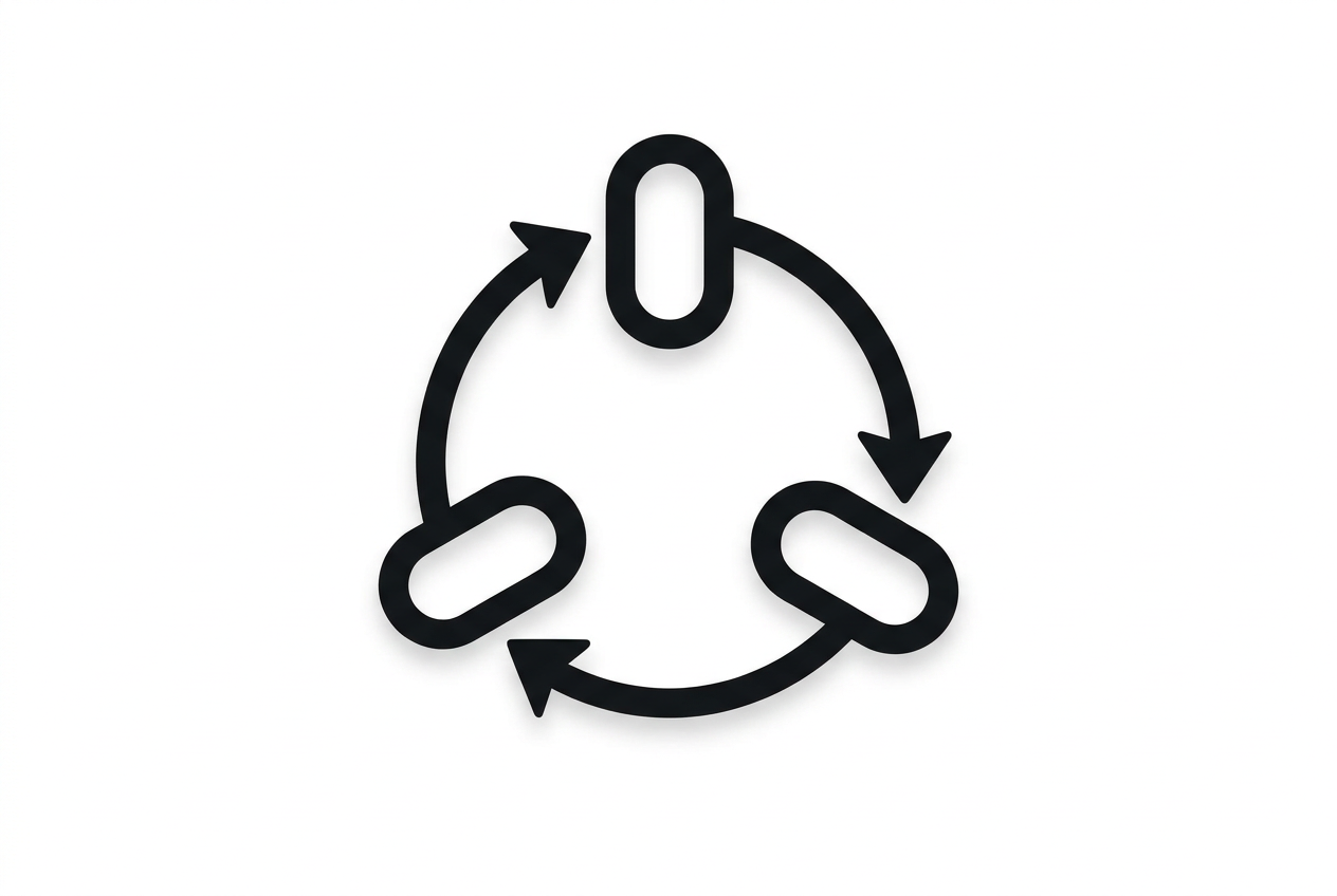 Diagram of a circular financing flywheel