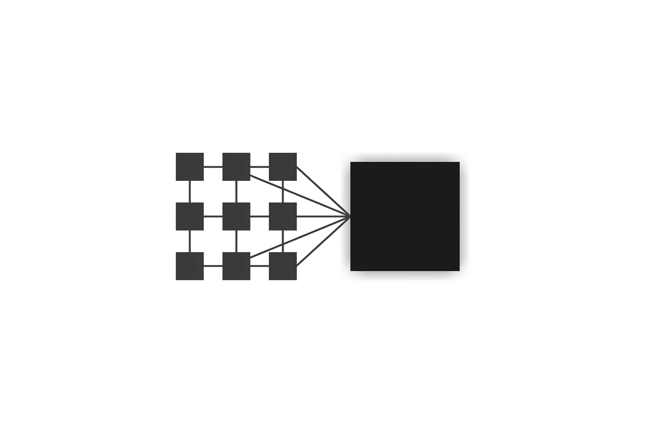 Diagram of many chips aggregated into one computing unit