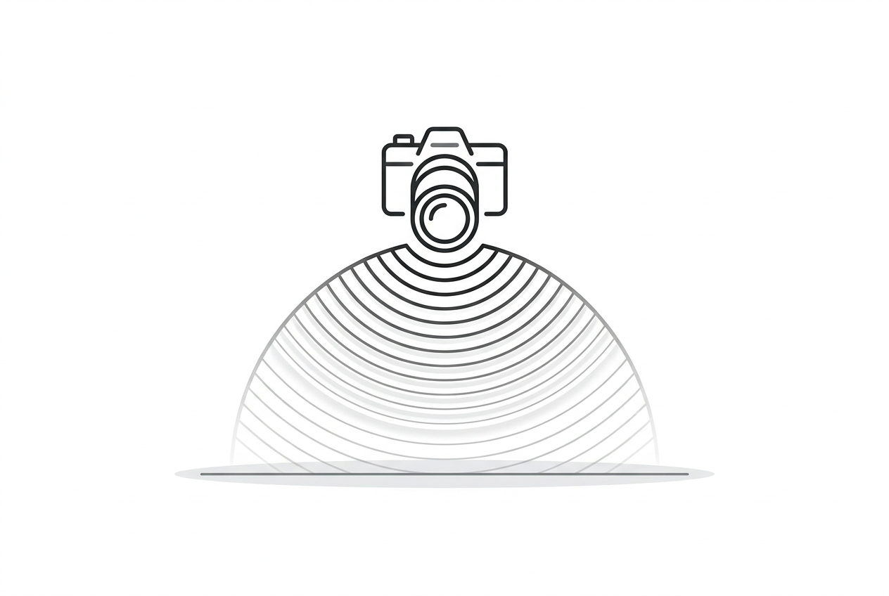 Diagram of 3D ultrasonic sensing coverage as a certified backstop layer