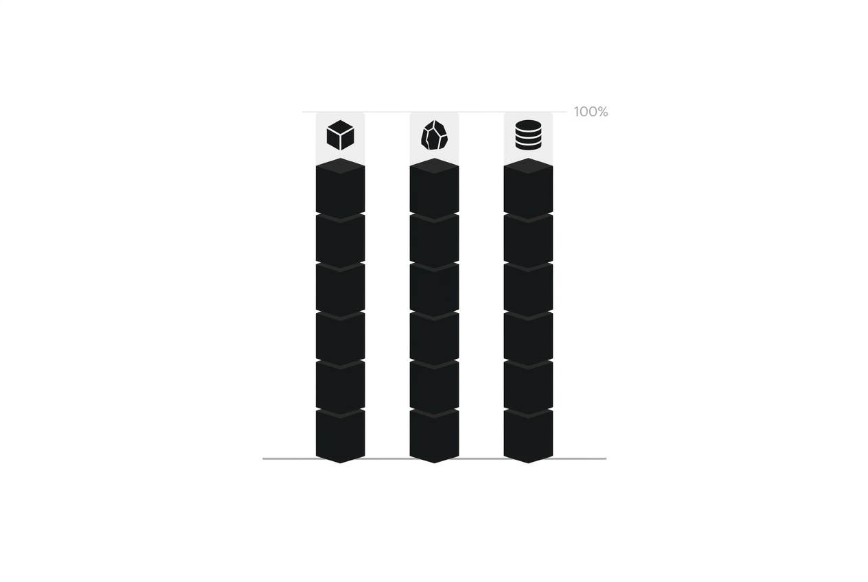 Chart of three upstream material suppliers dominating market share