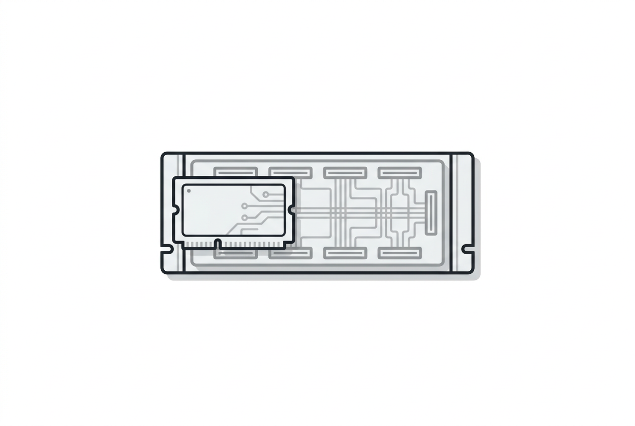 swappable chip module against a permanent rack fabric