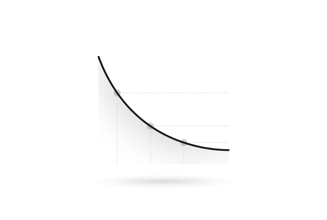 Graph showing success rate falling as steps chain together