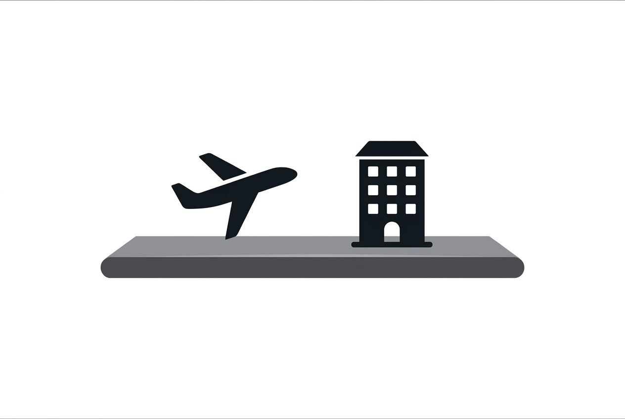 A shelf displaying travel options rather than comparing them