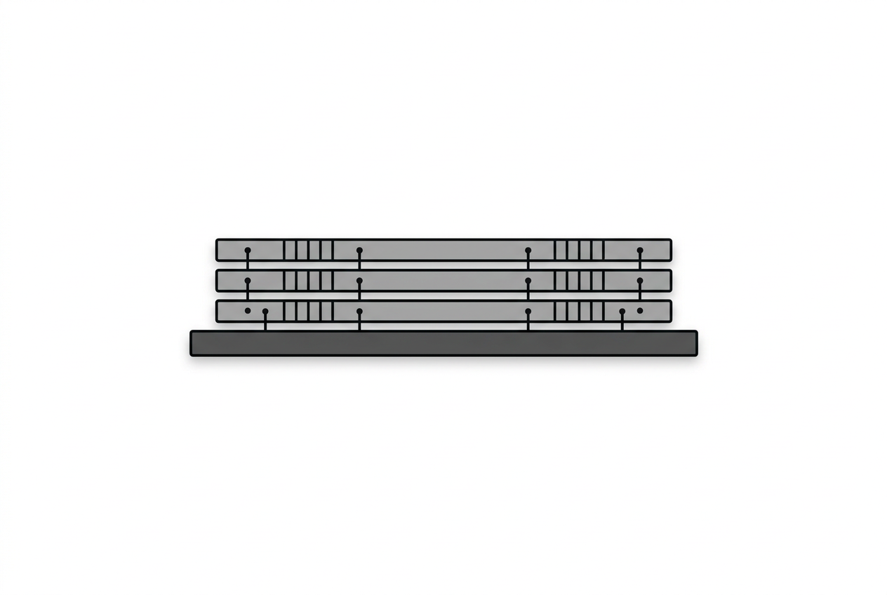HBM stack with logic base die at the bottom