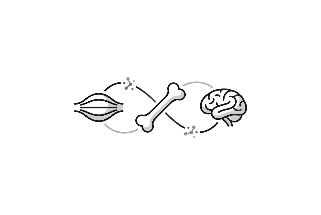 Crosstalk vectors between muscle, bone, and brain