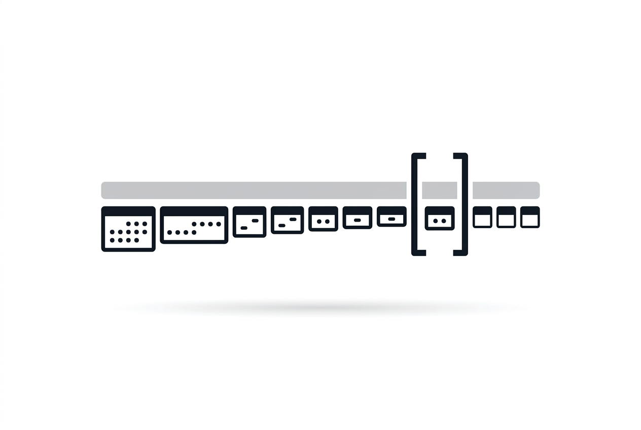 diagram of a long timeline collapsing into two weeks
