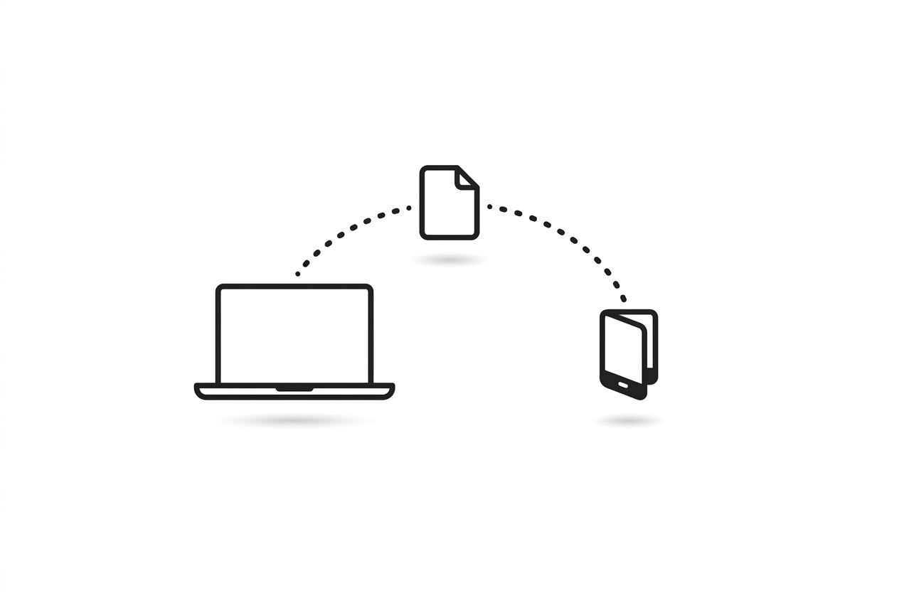 Local file sharing between a foldable phone and a laptop