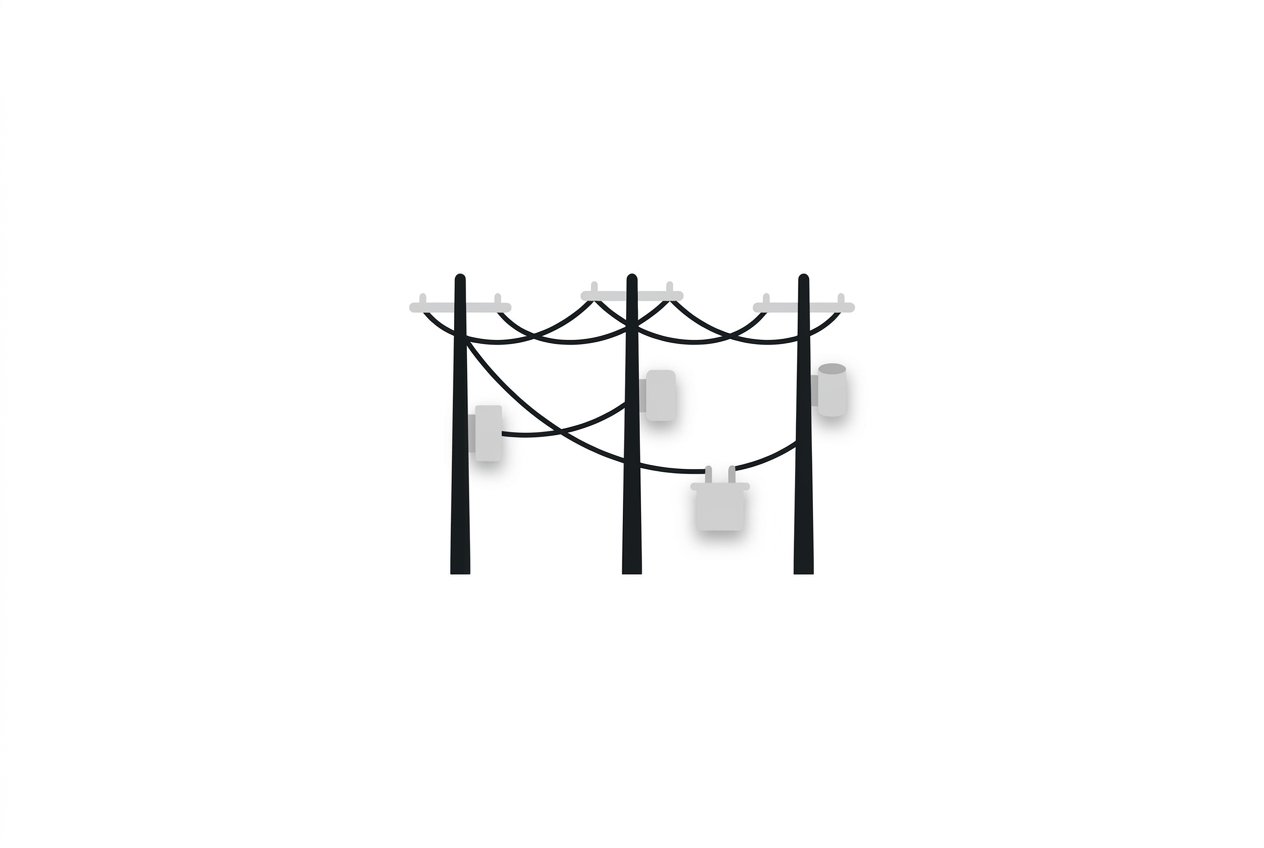 Local distribution infrastructure of poles and transformers
