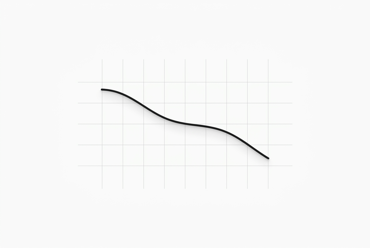 declining line chart representing falling reading rates