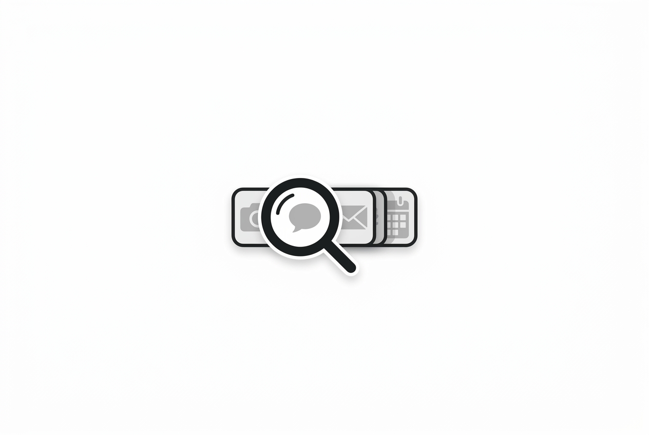Siri searching across a phone's own content