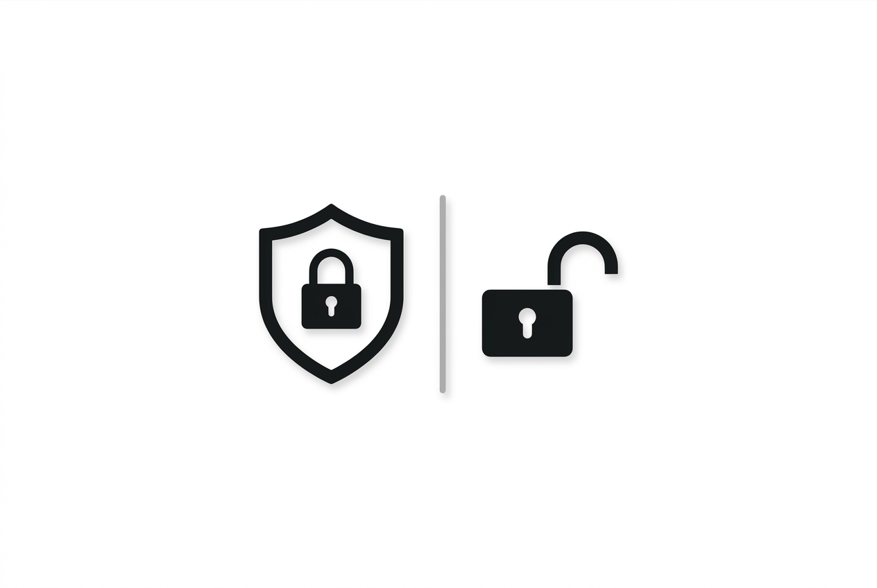 Contrast between encrypted and unencrypted data storage