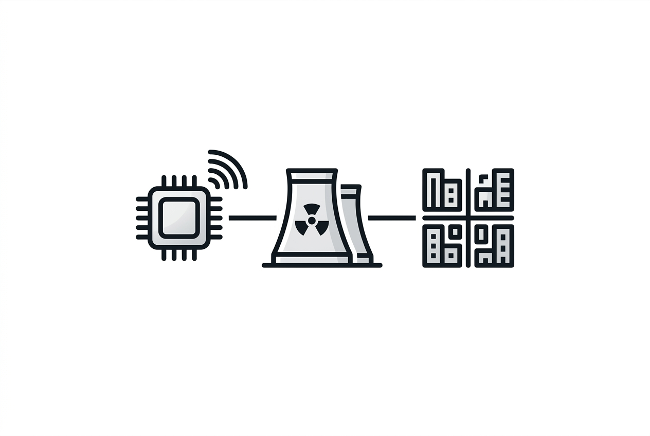 Diagram comparing datacenter power draw to nuclear reactors and a metropolitan area