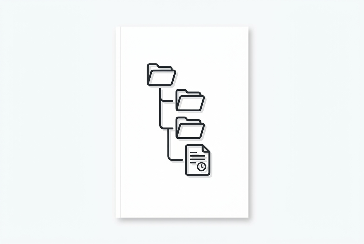 Diagram of retained emails stored as dated markdown files in a folder tree