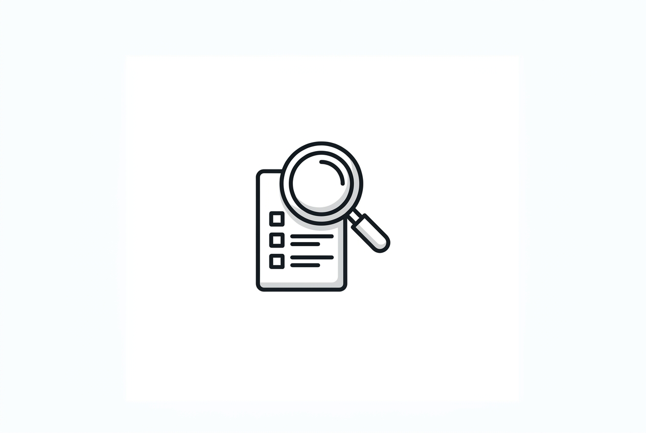 magnifying glass auditing a document