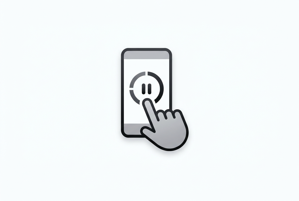phone showing a brief pause screen before an app opens