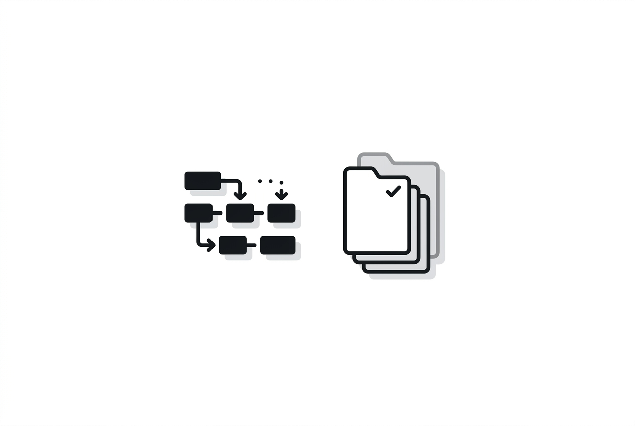 Code-based orchestration versus a paper priority list, both acting as control planes