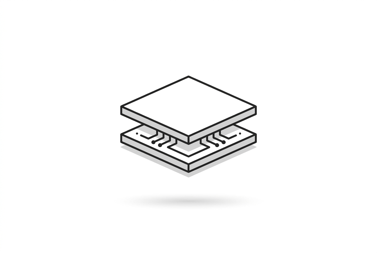 Diagram of bonded DRAM built from two wafers joined via hybrid bonding
