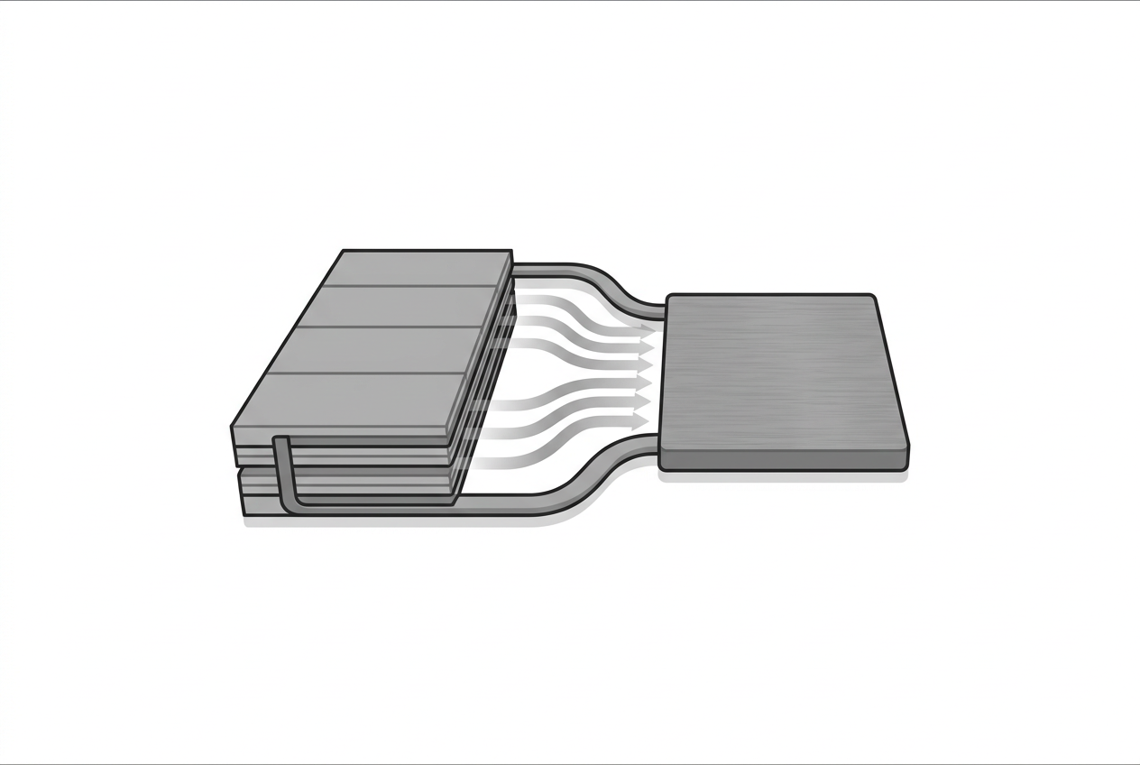 diagram of fanless AirJet cooling on a copper plate