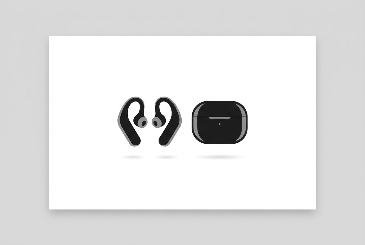 AirPods-style earbuds with charging case