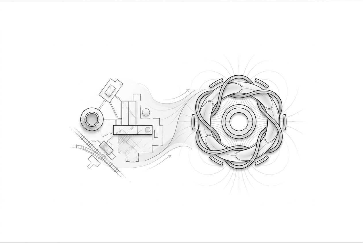 Diagram of a fusion plant on a former coal site