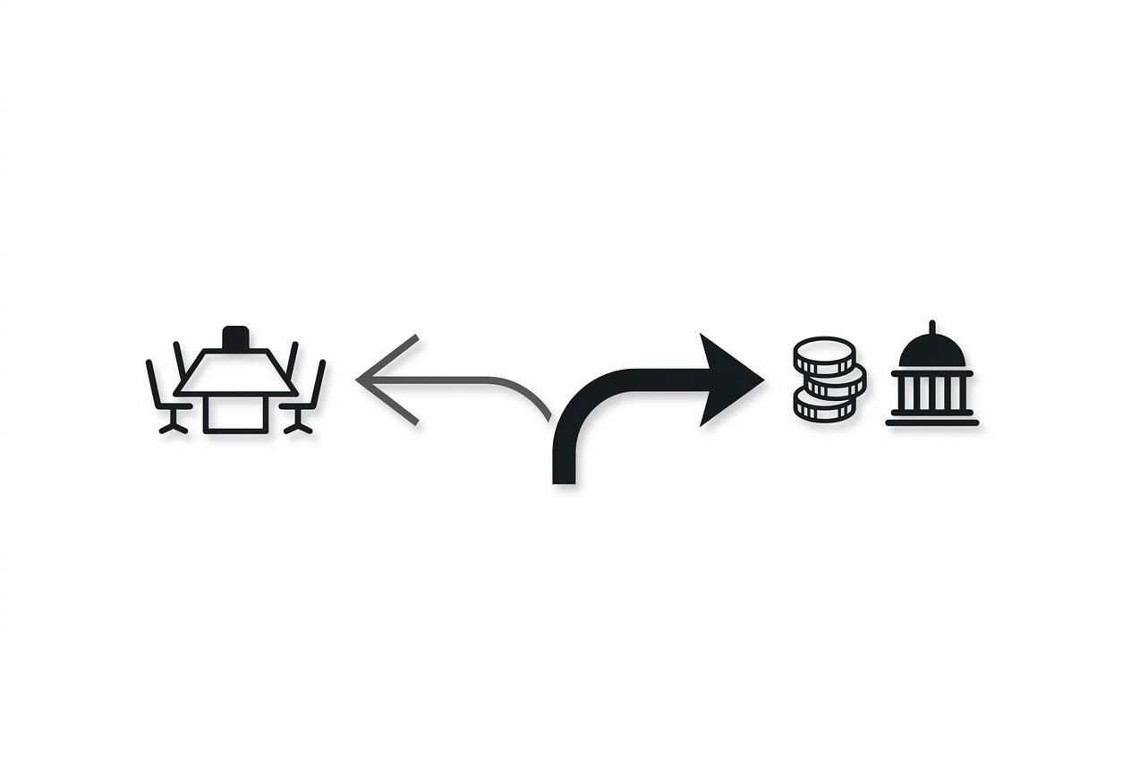 diagram of governance authority versus capital and lobbying flows