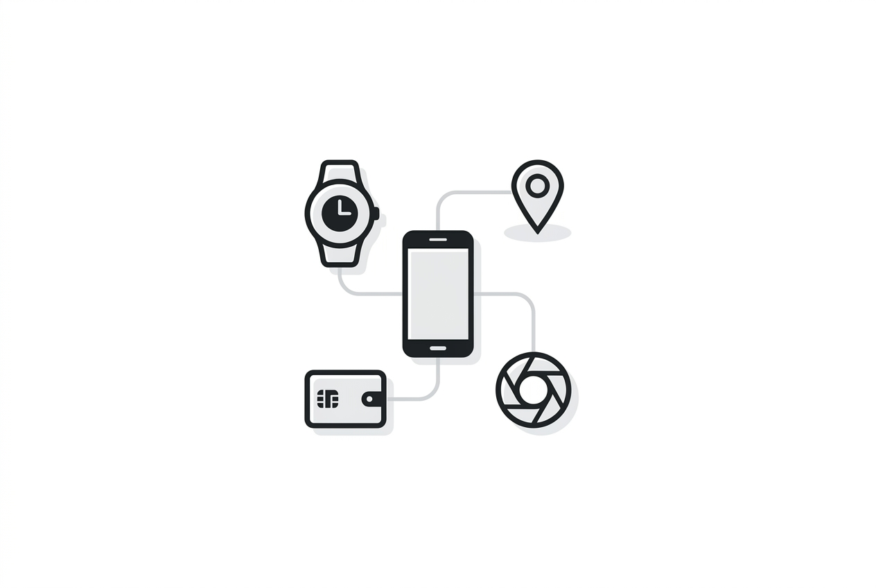 diagram of Apple's connected ambient AI and advertising surfaces