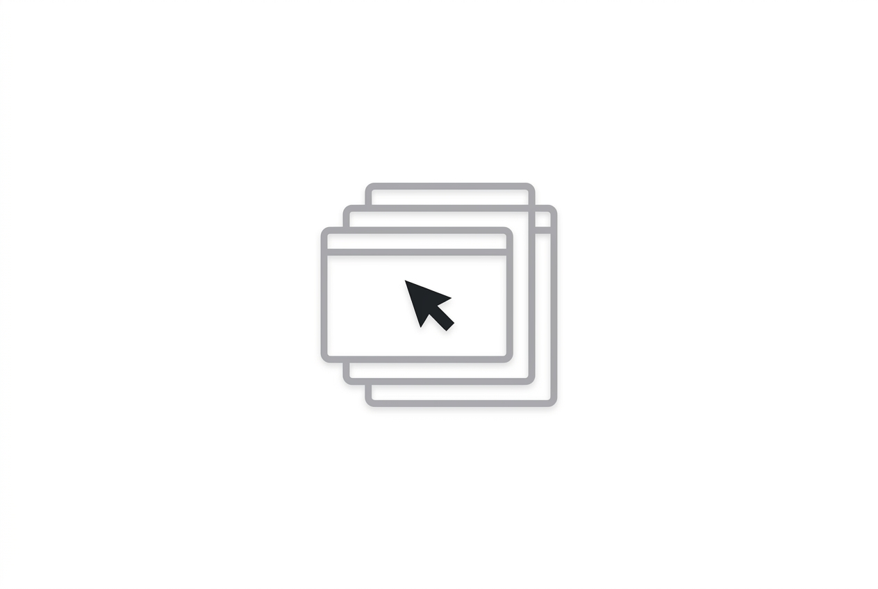 An agent clicking through layered app and browser interfaces