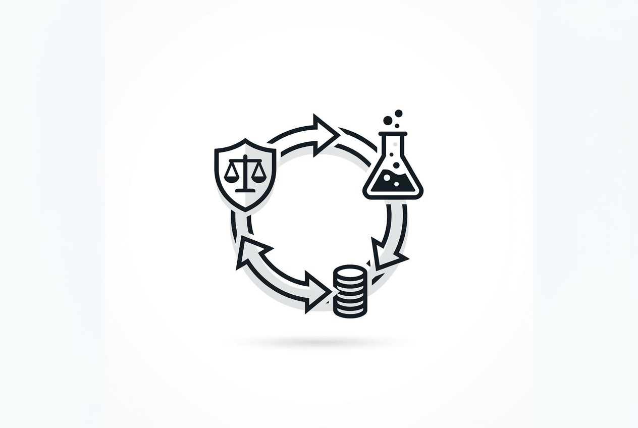 diagram of an industry-funded self-regulatory feedback loop