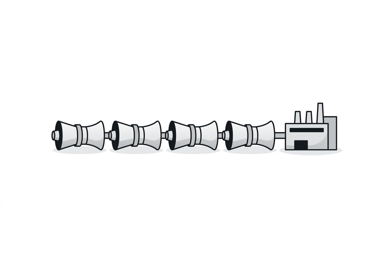 Turbines waiting in a long manufacturing backlog