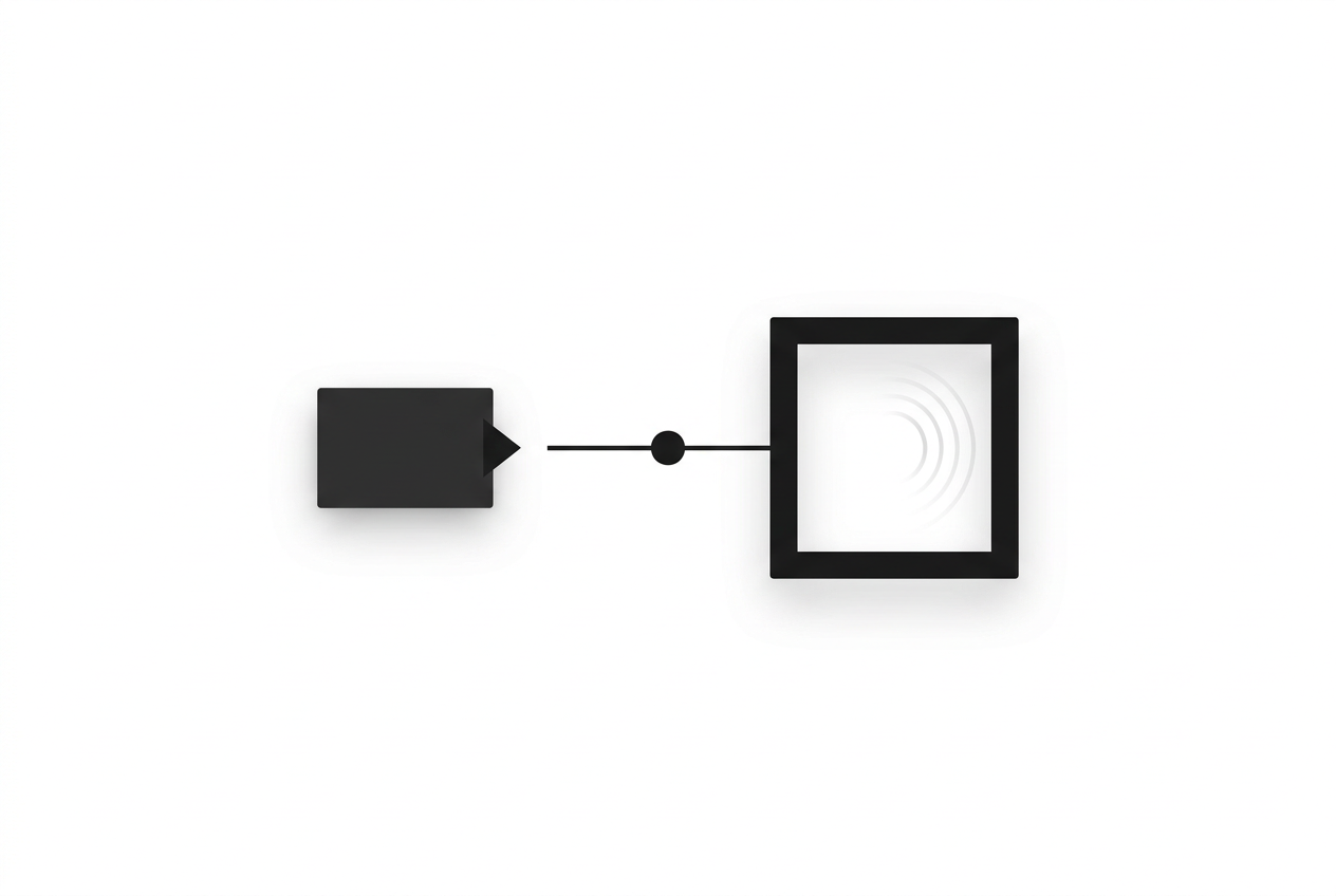 Diagram showing a trigger element and a separate animated element linked by a shared name