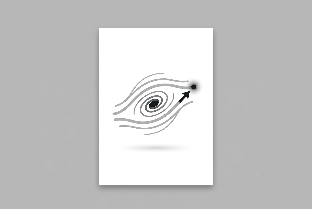 Diagram showing local galaxy caught in a directional bulk flow