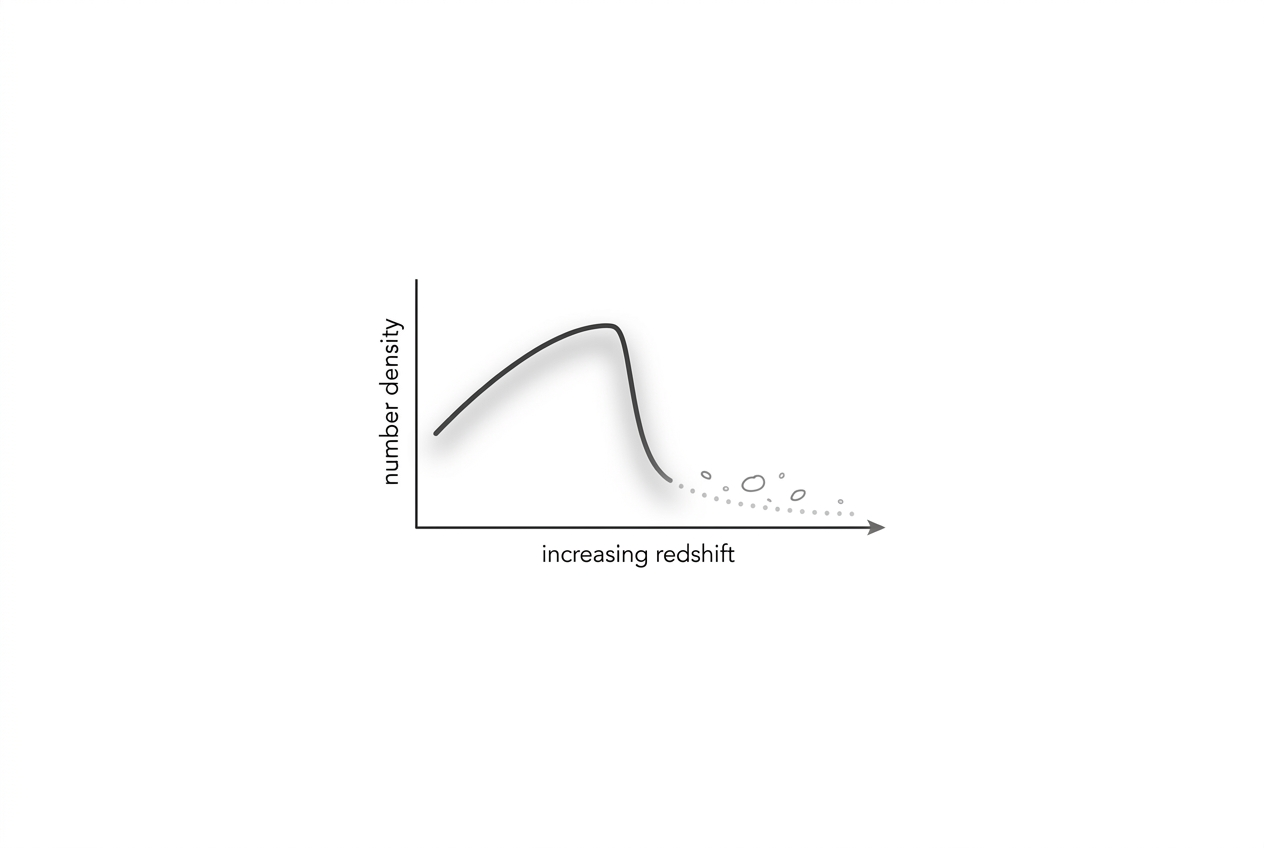Declining density curve for massive quiescent galaxies across cosmic time